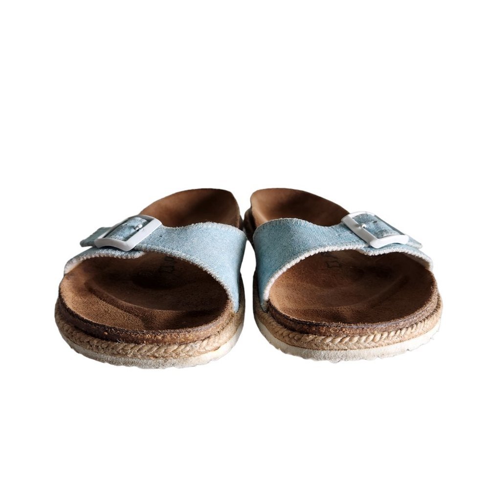 Birkenstock Papadillo Shoes Women's 10 Men's 8 Narrow Blue Madrid Slides Nubuck - Picture 3 of 11